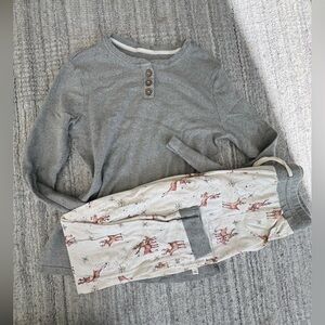 Burt's Bees Baby Gray and Cream Pajama Set